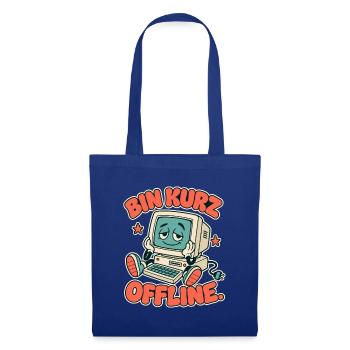 Bin Kurz Offline Retro-Computer - Stoffbeutel - Royalblau - Vorne