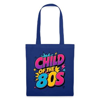 Kind der 80er – Child of the 80s Retro Neon - Stoffbeutel - Royalblau - Vorne
