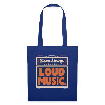 Clean Living Loud Music Straight Edge Nüchtern - Stoffbeutel - Royalblau - Vorne