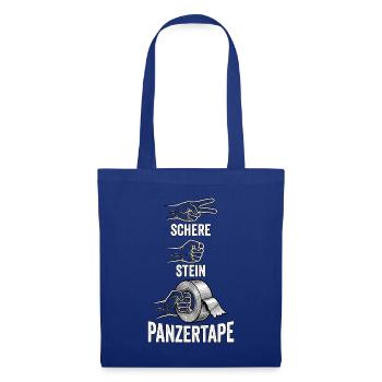 Schere Stein Panzertape - Stoffbeutel - Royalblau - Vorne