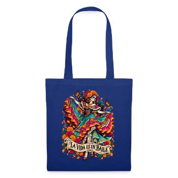 La Vida Es Un Baile Colorido - Stoffbeutel - Royalblau - Vorne