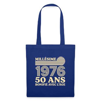 Vintage 1976 Jubiläum 50 Jahre verbessert - Stoffbeutel - Royalblau - Vorne