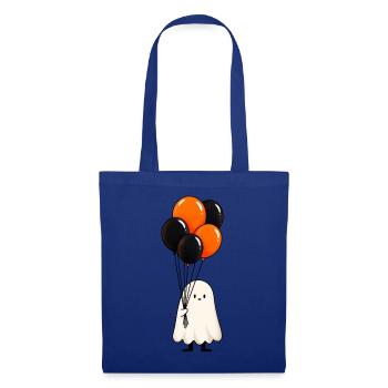 Süßer Geist mit Luftballons – Halloween Motiv - Stoffbeutel - Royalblau - Vorne