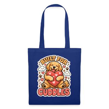 Built for Cuddles – Knuddel-Hund mit Herz - Stoffbeutel - Royalblau - Vorne