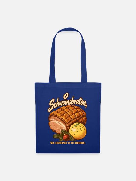 O Schweinsbraten knuschprige Kruste - Stoffbeutel - Royalblau