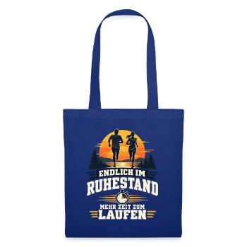 ENDLICH IM RUHESTAND MEHR ZEIT ZUM LAUFEN Läufer - Stoffbeutel - Royalblau - Vorne