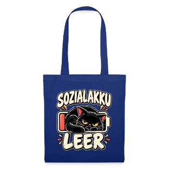 Sozialakku leer Katze - Stoffbeutel - Royalblau - Vorne