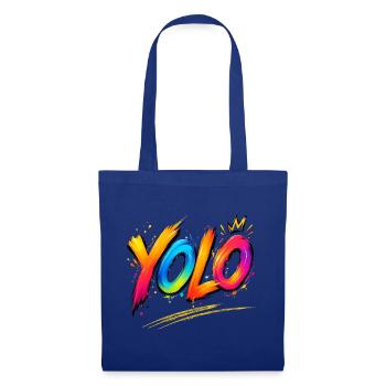 YOLO you only live once -  Farbenrausch Graffiti - Stoffbeutel - Royalblau - Vorne
