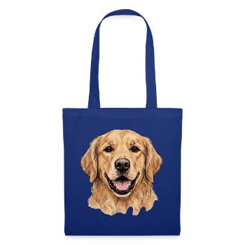 Goldener Retriever Porträt Illustration - Stoffbeutel - Royalblau - Vorne