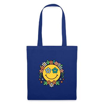 Blumenkranz Sonnenschein - Stoffbeutel - Royalblau - Vorne