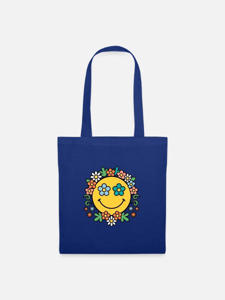 Blumenkranz Sonnenschein - Stoffbeutel - Royalblau