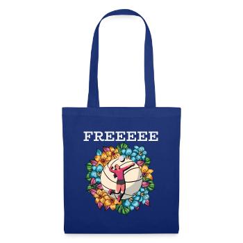 Freeeee – Volleyball mit Blumen Spielerin - Stoffbeutel - Royalblau - Vorne