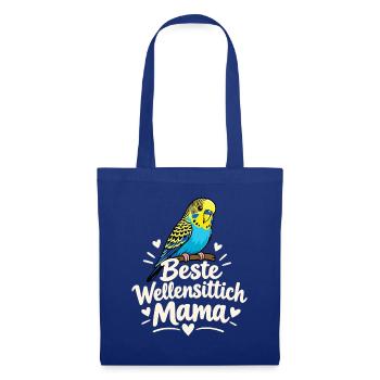Beste Wellensittich Mama Vogelliebhaberin - Stoffbeutel - Royalblau - Vorne