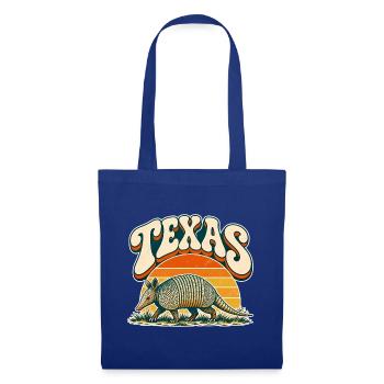 Texas Armadillo Retro Sonnenuntergang - Stoffbeutel - Royalblau - Vorne