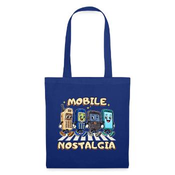 Mobile Nostalgia: Retro-Handy-Parade - Stoffbeutel - Royalblau - Vorne