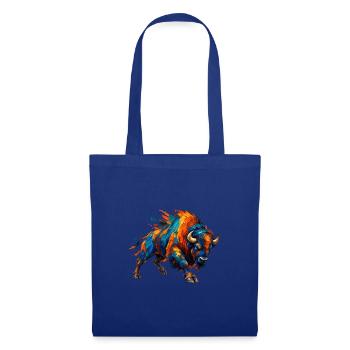 Chromatischer aufladender Bison - Stoffbeutel - Royalblau - Vorne