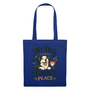 Mein Hund ist mein Glücksort – Design für Hundeliebhaber - Stoffbeutel - Royalblau - Vorne