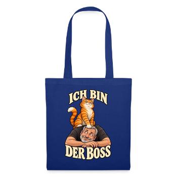 Ich bin der Chef – Katzenhumor - Stoffbeutel - Royalblau - Vorne
