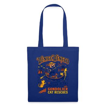 Venice Veneto Gondolier Cat Rescues Acqua Alta - Stoffbeutel - Royalblau - Vorne