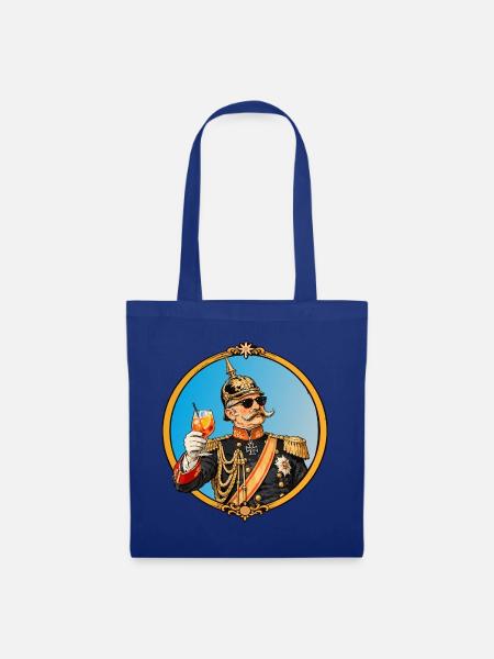 Kaiser Wilhelm mit Sonnenbrille und Cocktail - Stoffbeutel - Royalblau