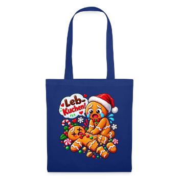 Weihnachten Lebkuchen Nikolaus - Stoffbeutel - Royalblau - Vorne