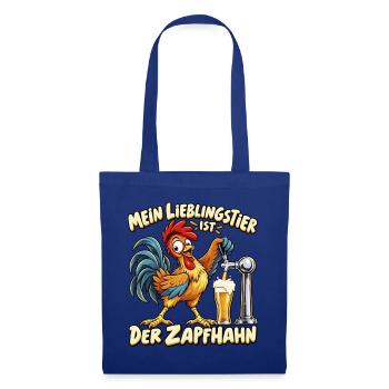 Mein Lieblingstier ist der Zapfhahn – Lustiger Bie - Stoffbeutel - Royalblau - Vorne