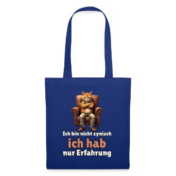 Ich bin nicht zynisch, ich hab nur Erfahrung - Stoffbeutel - Royalblau - Vorne