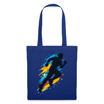 Läufer Laufsilhouette - Stoffbeutel - Royalblau - Vorne