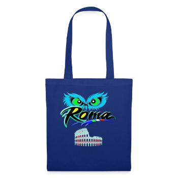 Blaue Augen auf dem Kolosseum von Rom - Stoffbeutel - Royalblau - Vorne