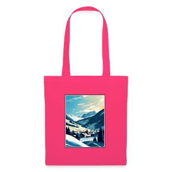 Saalbach Österreich Vintage Reiseposter Souvenir - Stoffbeutel - Azalea - Vorne
