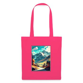 Mayrhofen Autriche Vintage voyage affiche Souvenir - Sac en tissu - rose azalée - Devant