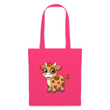 Cow Cute Mascot Cartoon Character Kawaii - Tote Bag - azalea - Front
