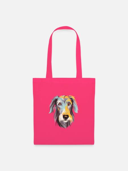 Scottish Deerhound Hunderasse Aquarell Karikatur Ka - Stoffbeutel - Azalea