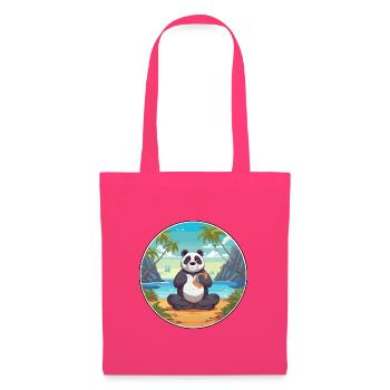 Panda Cartoon Yoga Strand Sommer Illustration - Stoffbeutel - Azalea - Vorne