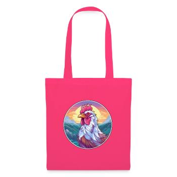 Hahn Aquarell Karikatur Kawaii Haustier Tier Farbe - Stoffbeutel - Azalea - Vorne