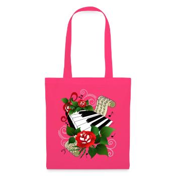 Klaviatur mit Rosen - Stoffbeutel - Azalea - Vorne