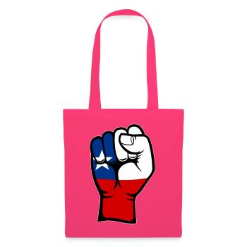 Chile Flagge Faust Hand Symbol - Stoffbeutel - Azalea - Vorne