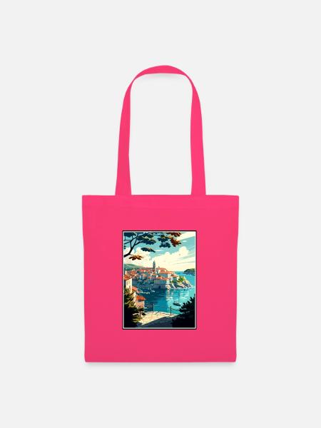 Dubrovnik Neretva Kroatien Vintage Reiseposter - Stoffbeutel - Azalea
