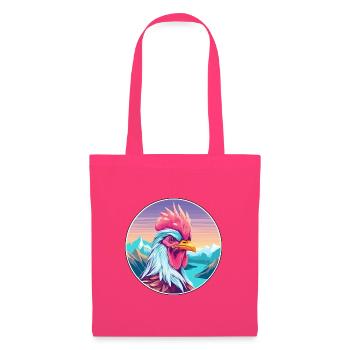 Hahn Aquarell Karikatur Kawaii Haustier Tier Farbe - Stoffbeutel - Azalea - Vorne