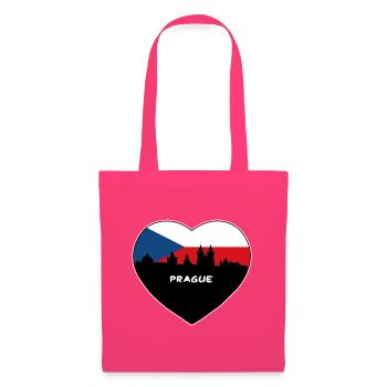 Flaggen-Skyline-Reise-Andenken Prags Tschechien - Stoffbeutel - Azalea - Vorne