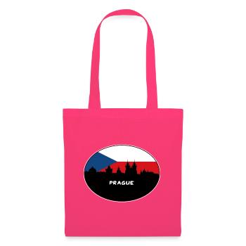 Prag Tschechien Flagge Skyline Silhouette Reisen - Stoffbeutel - Azalea - Vorne