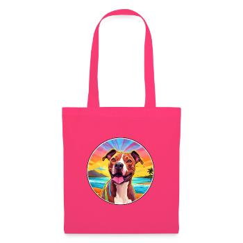 American Pitbull Terrier Hunderasse Buntes Cartoo - Stoffbeutel - Azalea - Vorne