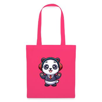 Panda Funny Cartoon Character Headphone Music - Tote Bag - azalea - Front