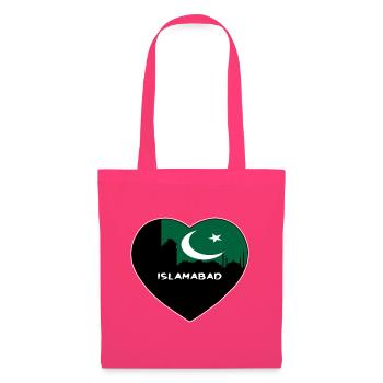Islamabad Pakistan Flagge Skyline Reise Souvenir - Stoffbeutel - Azalea - Vorne
