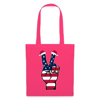 USA Flagge Weihnachten Peace Symbol - Stoffbeutel - Azalea - Vorne