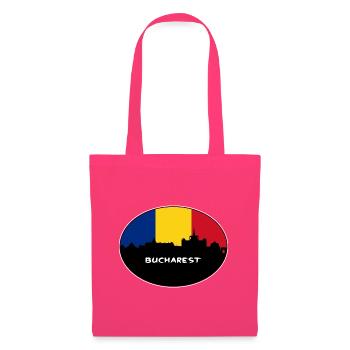 Bukarest Rumänien Flagge Skyline Silhouette Reisen - Stoffbeutel - Azalea - Vorne