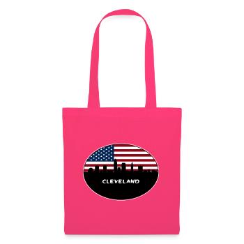 Cleveland Ohio USA Flagge Skyline Reise Souvenir - Stoffbeutel - Azalea - Vorne