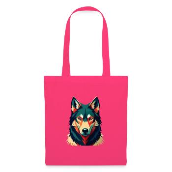 Wolf Cartoon Figur Buntes Haustier Tier - Stoffbeutel - Azalea - Vorne
