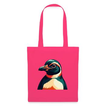 Pinguin Zeichentrickfigur Buntes Haustier Tier - Stoffbeutel - Azalea - Vorne
