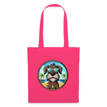 Chien d’arrêt allemand à poil dur race dessin animé plage - Sac en tissu - rose azalée - Devant